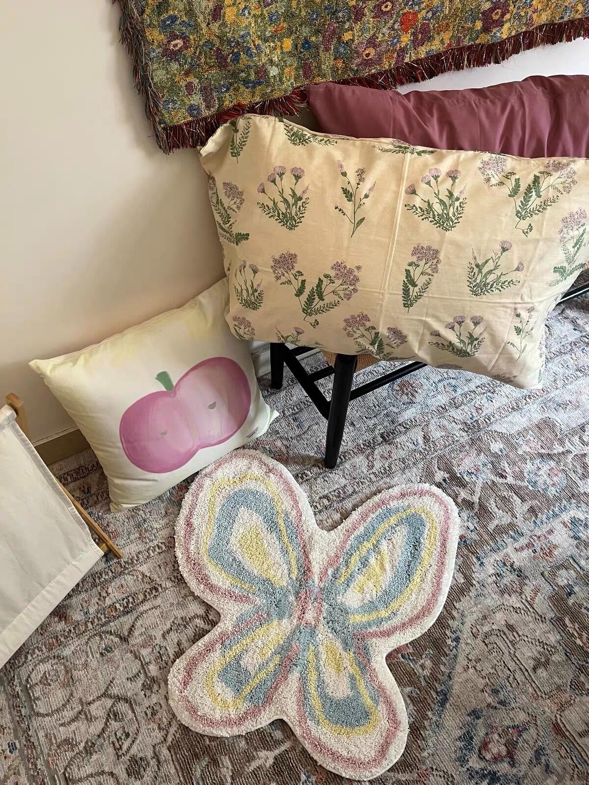 Embroidered Canvas Throw Pillow, customer photo