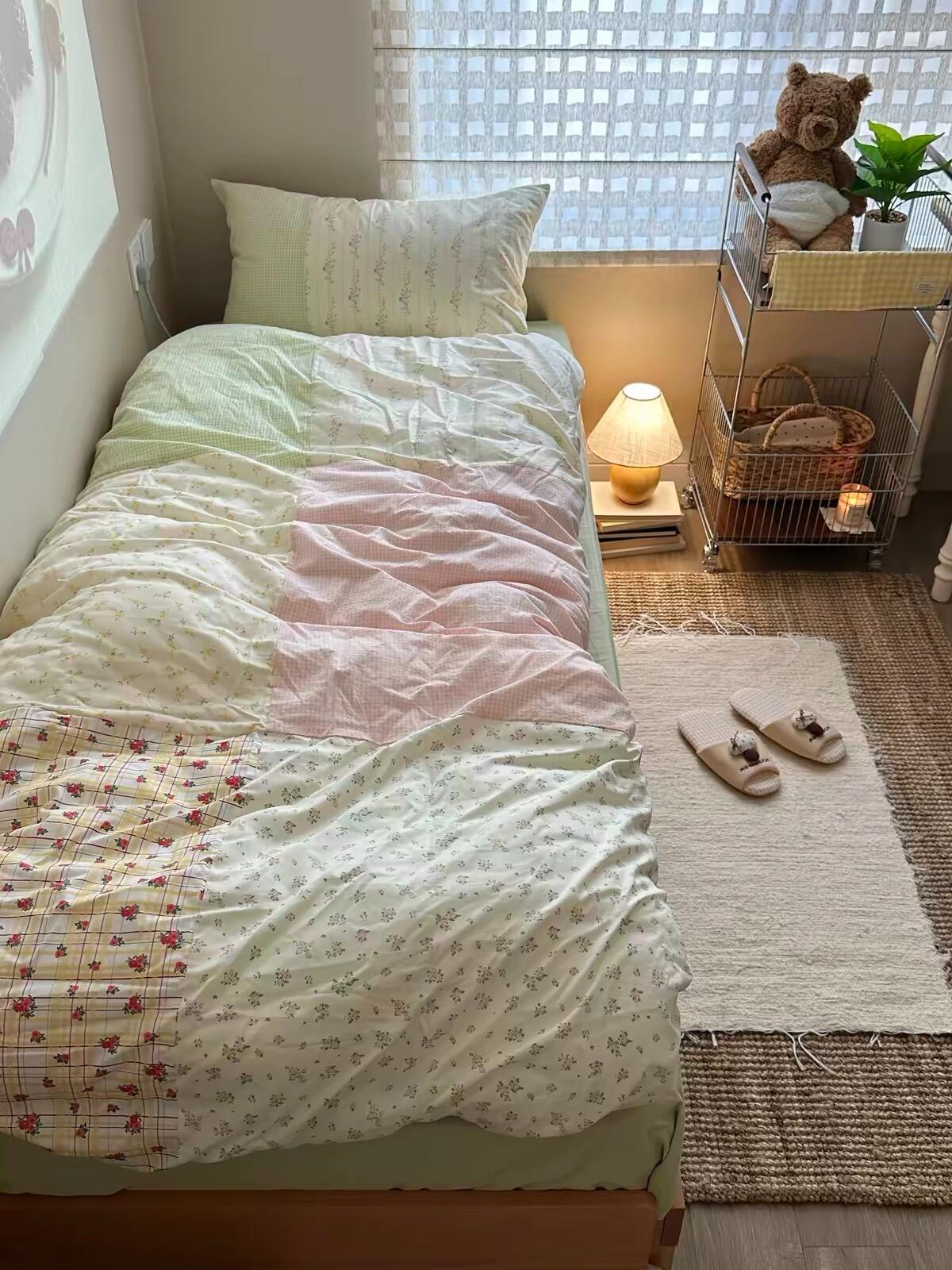 Spring Green Floral Duvet Cover Set, customer photo