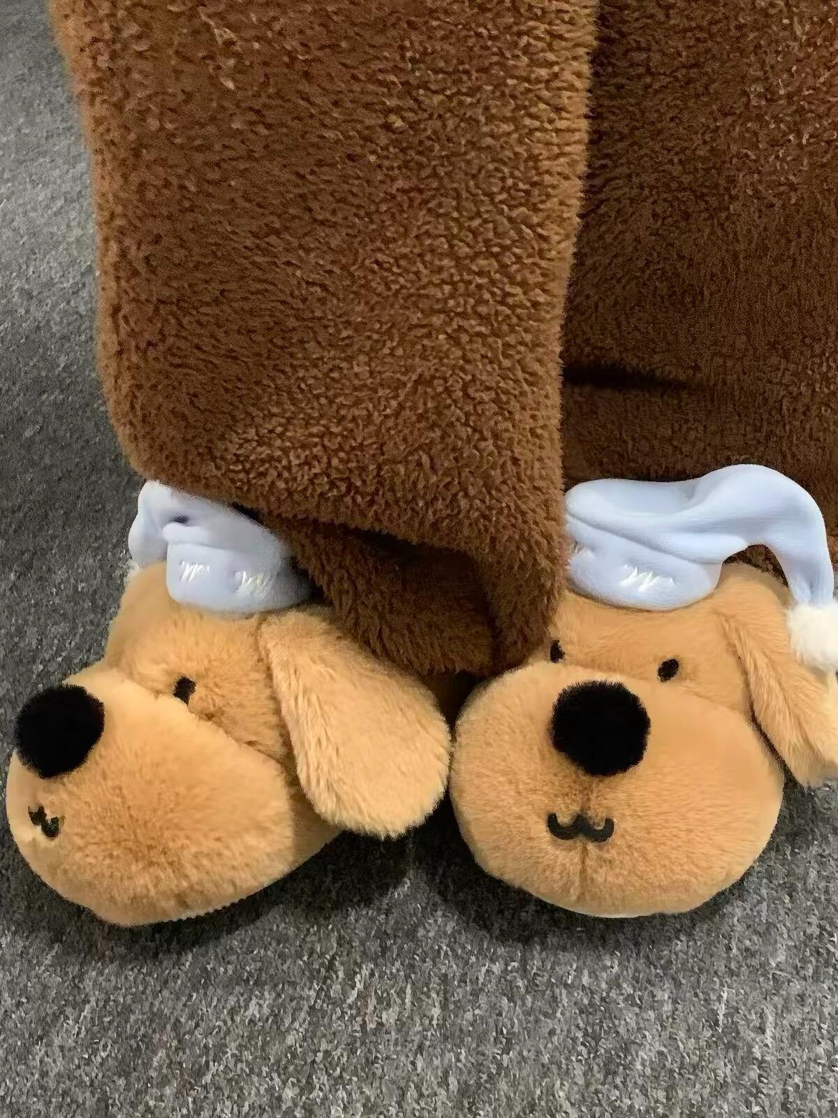 Plush Dog Slippers, customer photo