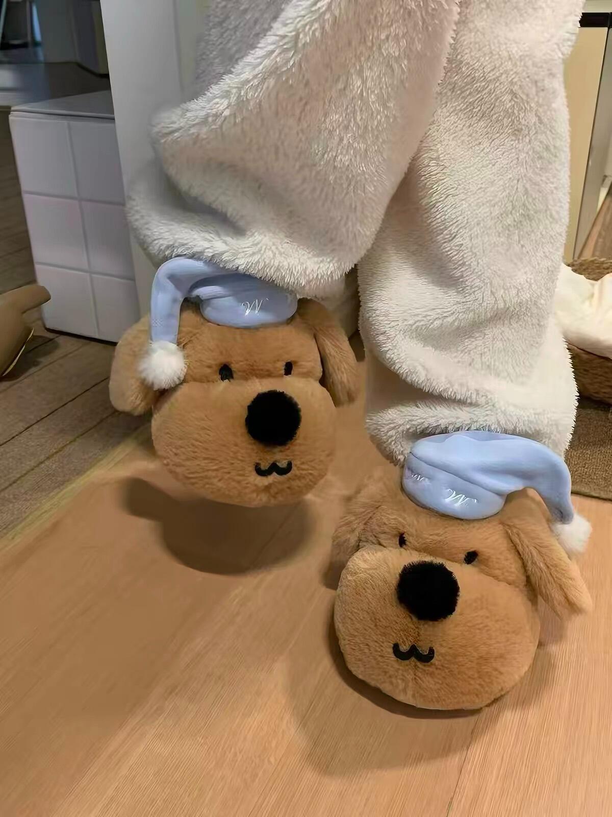 Plush Dog Slippers, customer photo