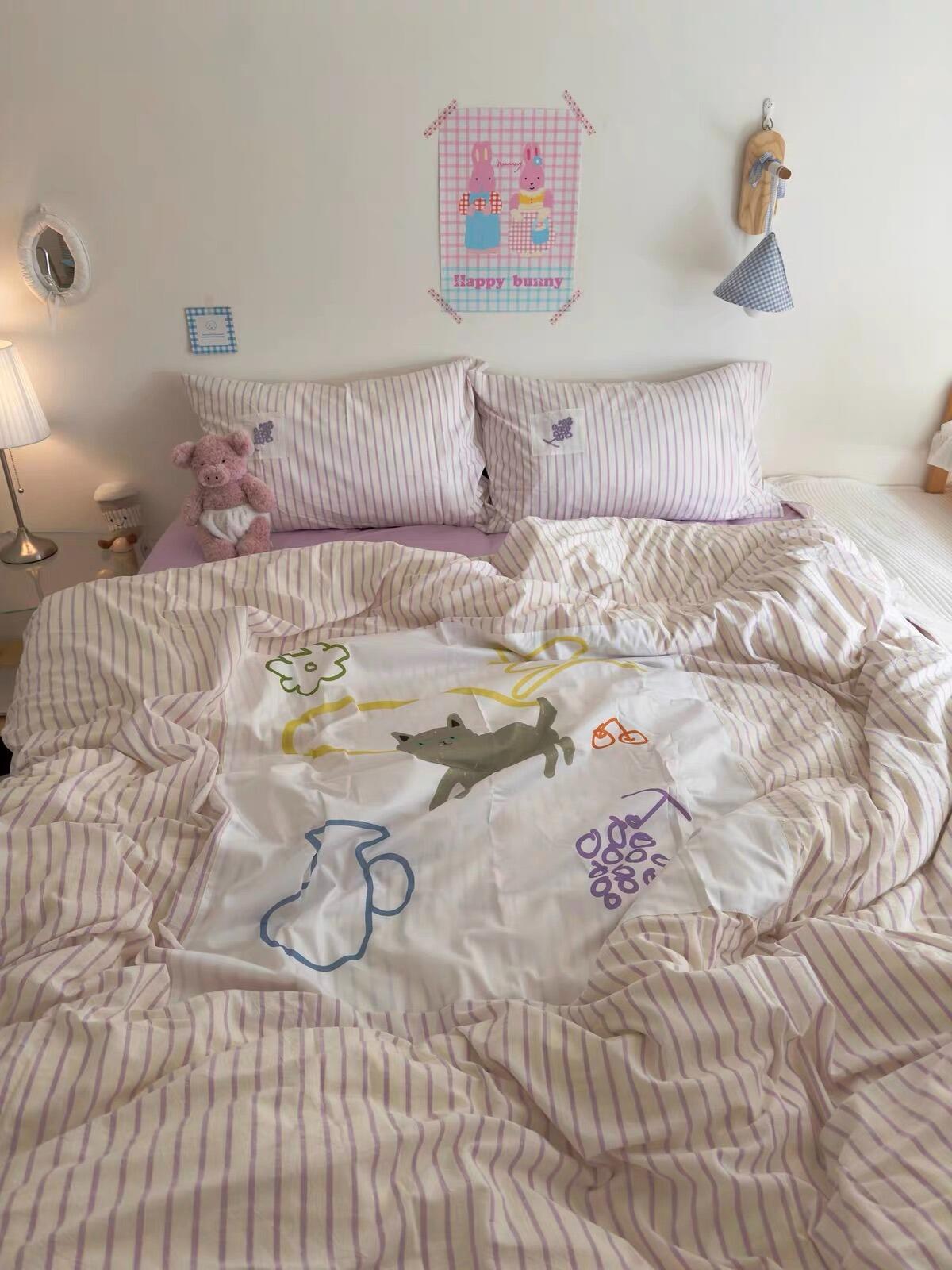 Purple Applique Duvet Cover Set, customer photo