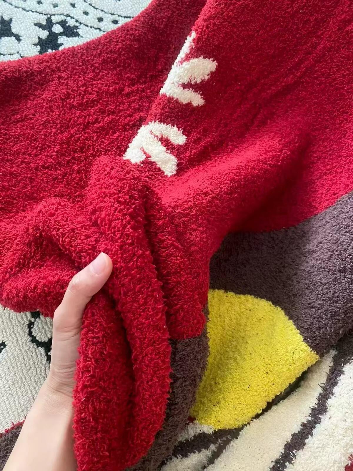 Christmas Stocking Plush Throw Blanket, customer photo