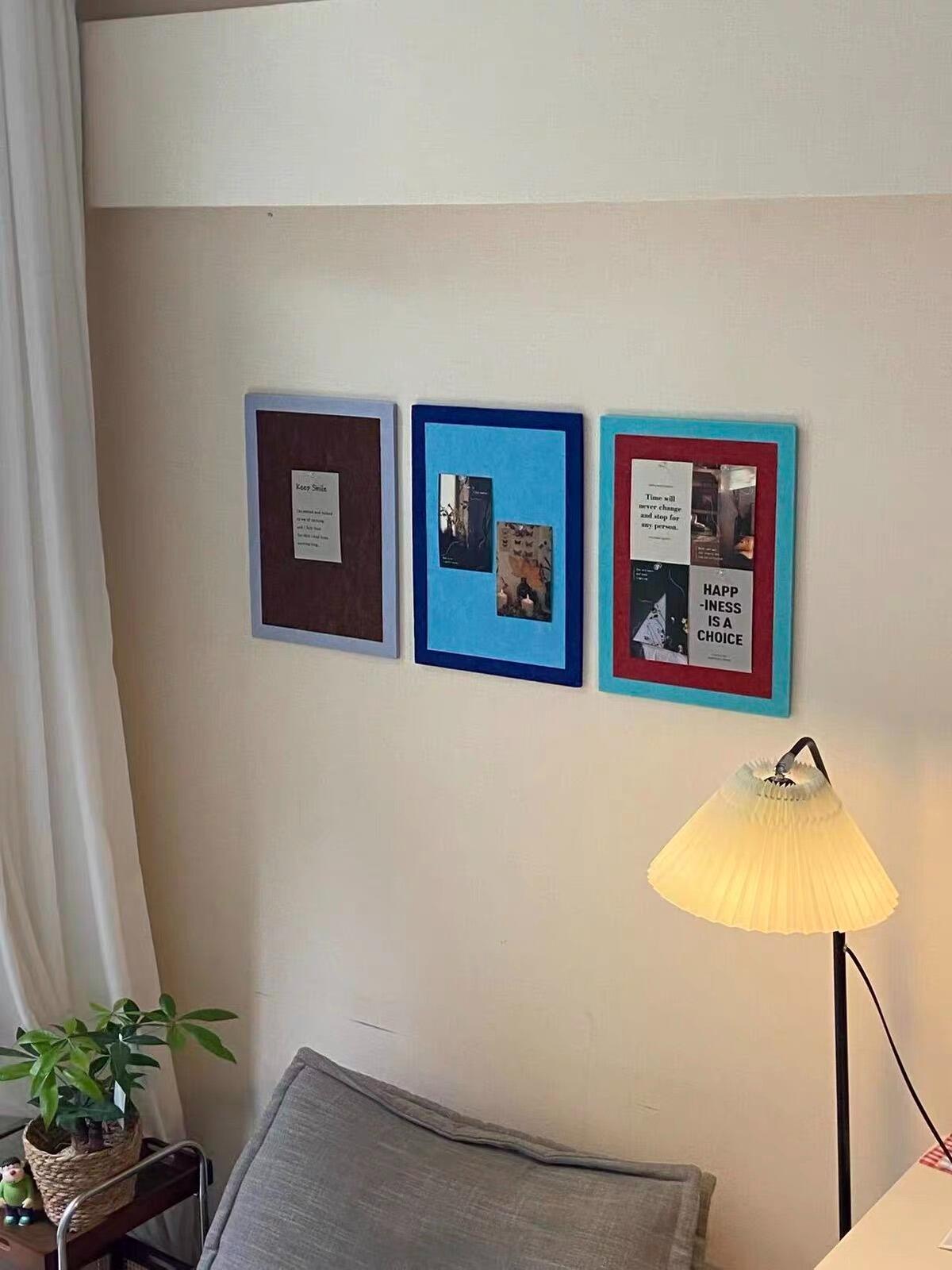 Two-Tone Felt Push Pin Board, customer photo