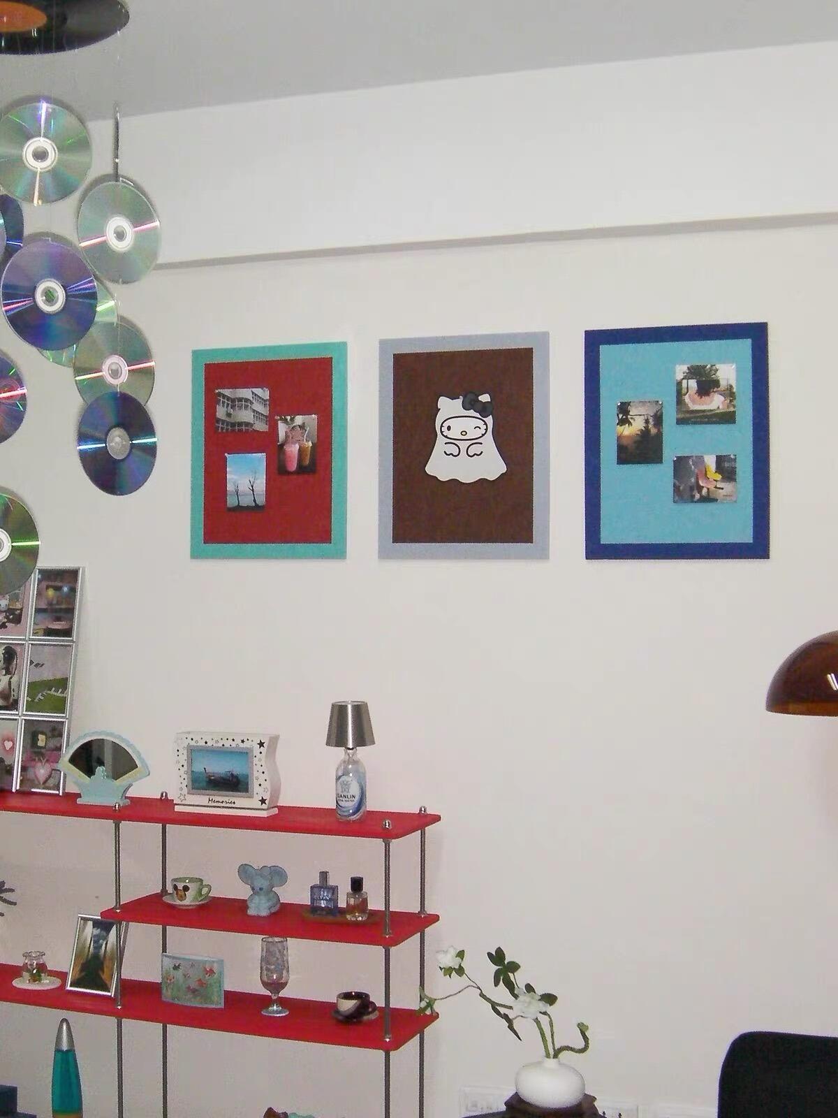 Two-Tone Felt Push Pin Board, customer photo