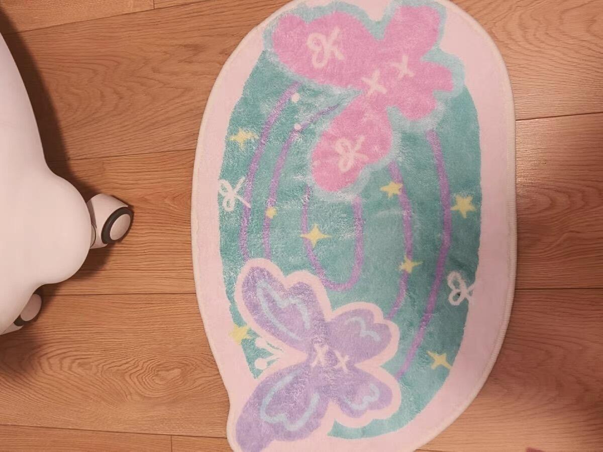 Pastel Butterfly & Heart Bath Mat, customer photo