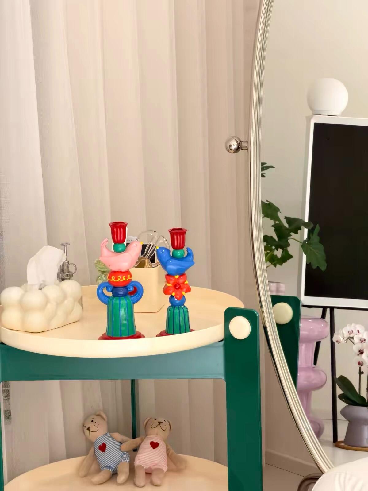 Colorful Bird Candle Holder, customer photo