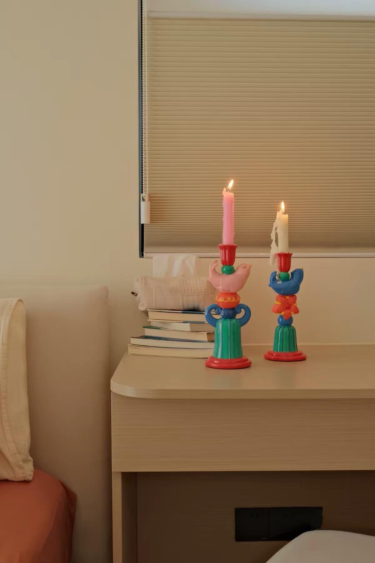 Colorful Bird Candle Holder, customer photo