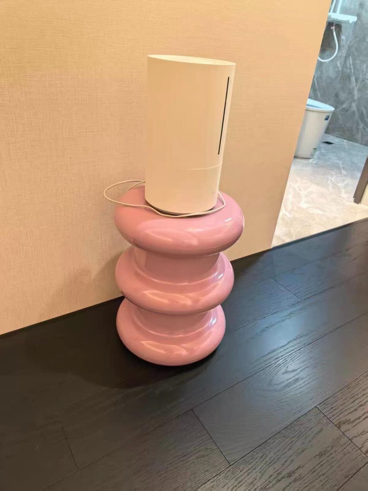 Stacked Ring Pedestal Side Table, customer photo