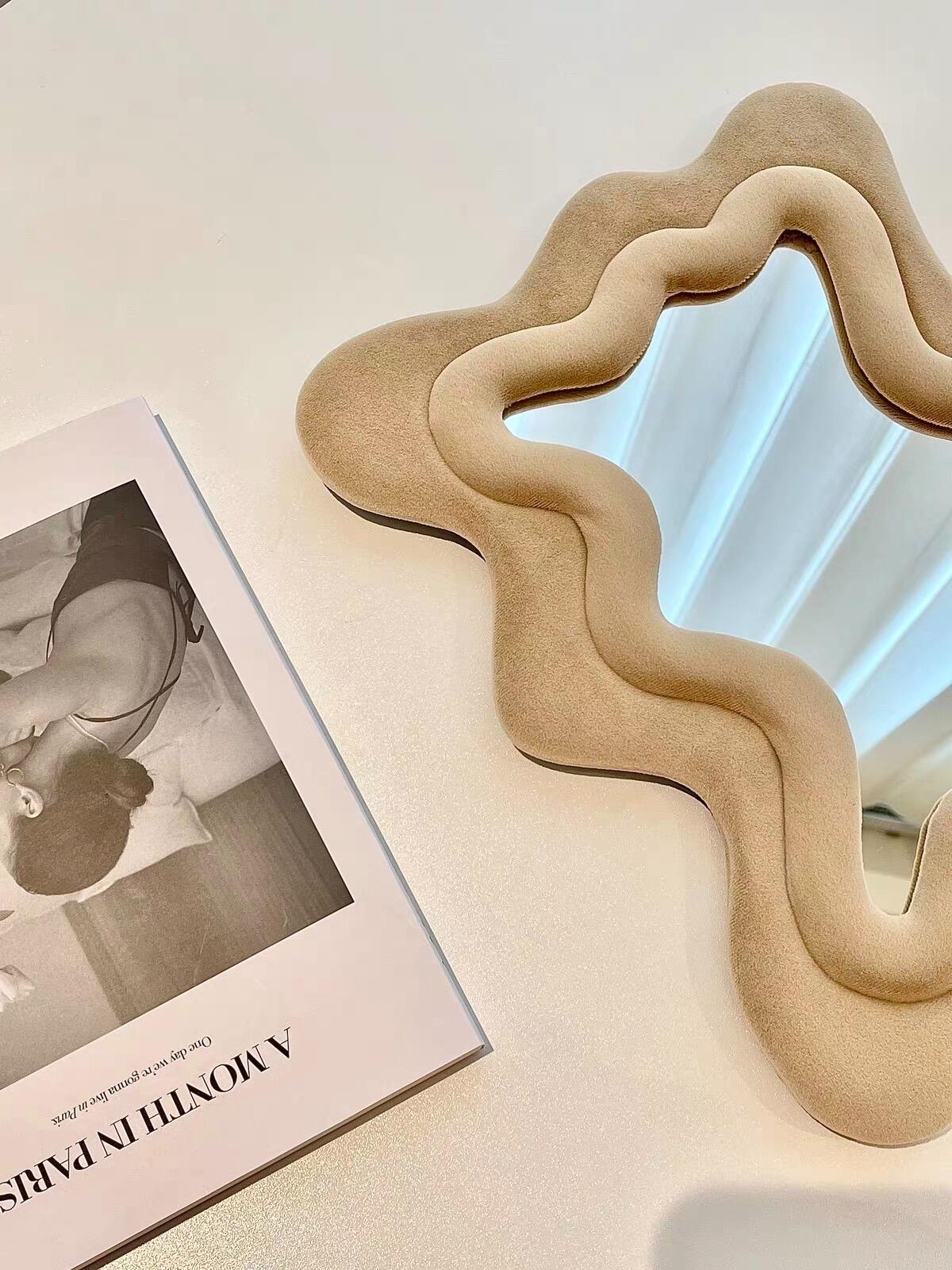 Flocked Wavy Tabletop Mirror, customer photo