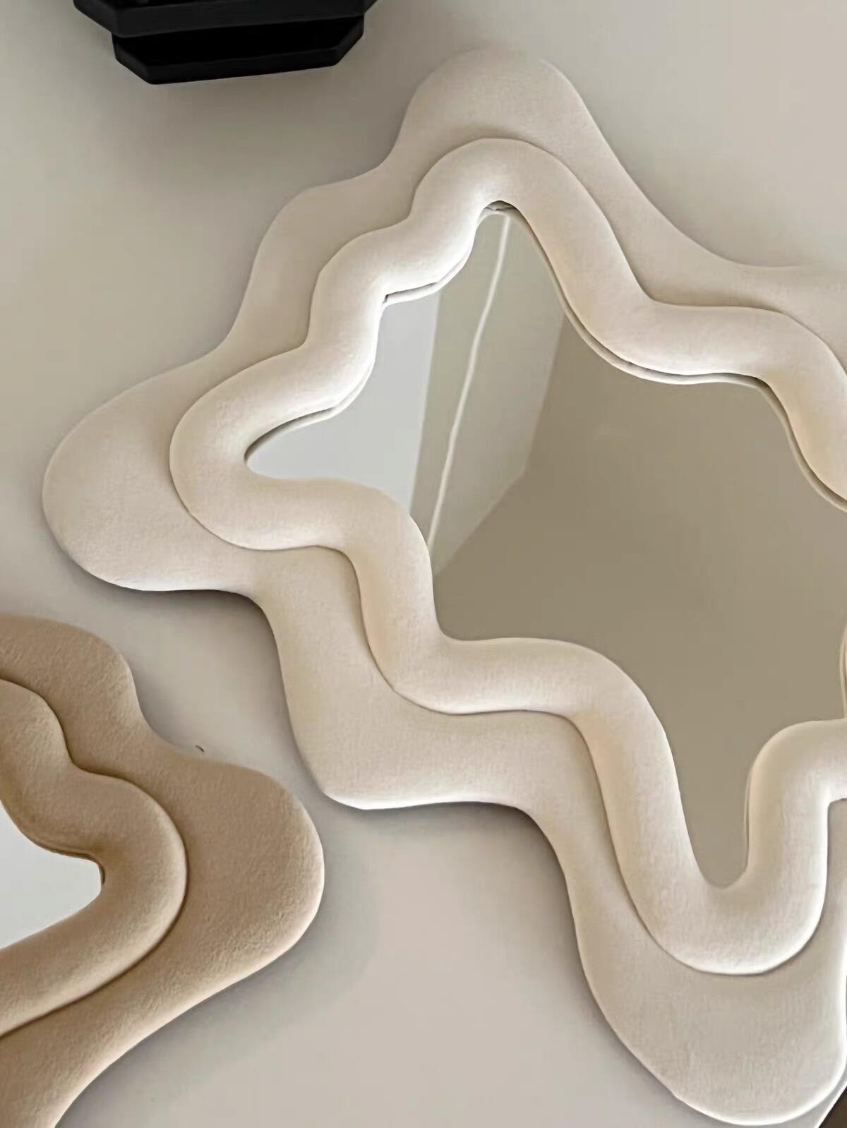 Flocked Wavy Tabletop Mirror, customer photo