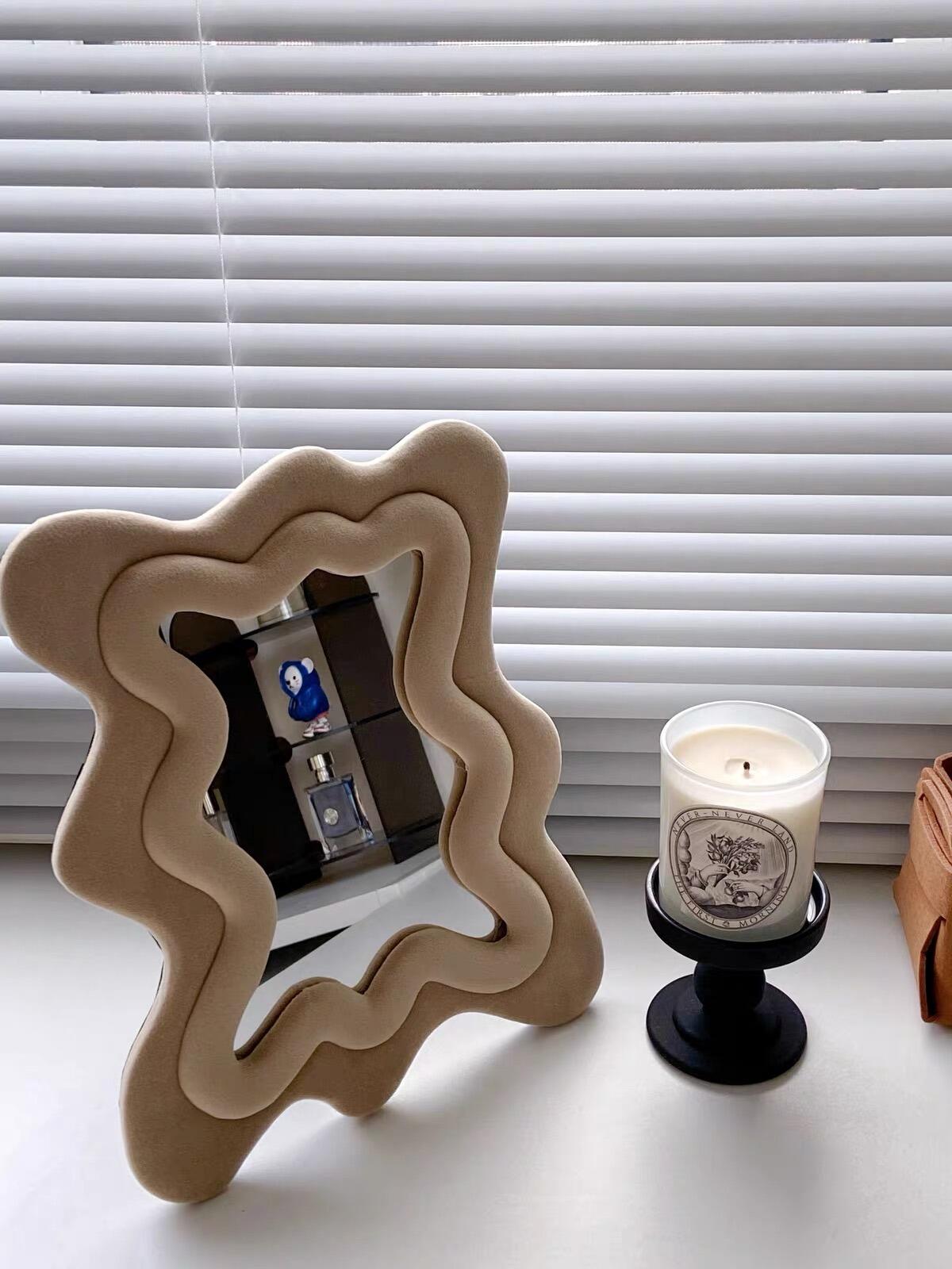 Flocked Wavy Tabletop Mirror, customer photo
