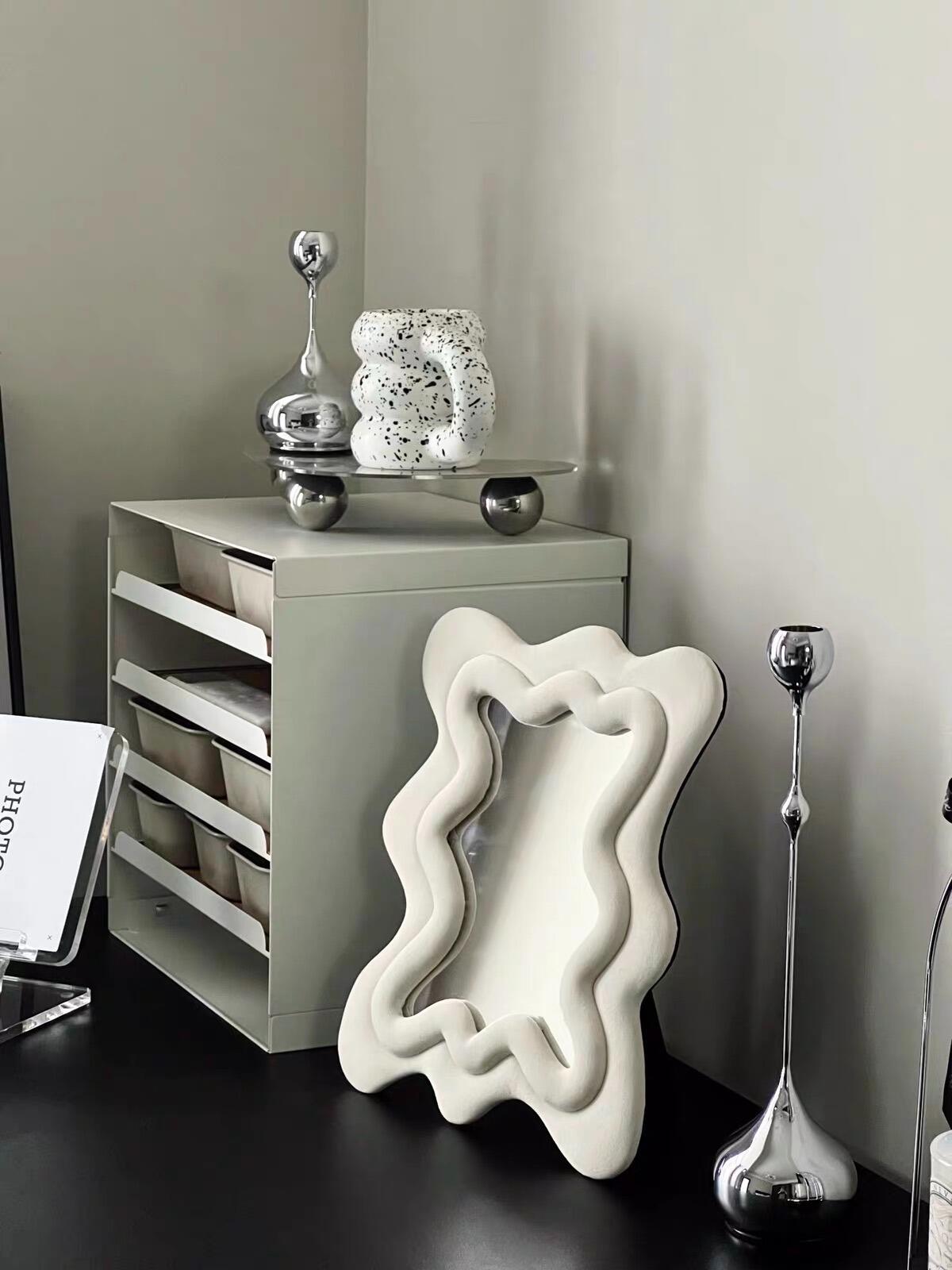 Flocked Wavy Tabletop Mirror, customer photo