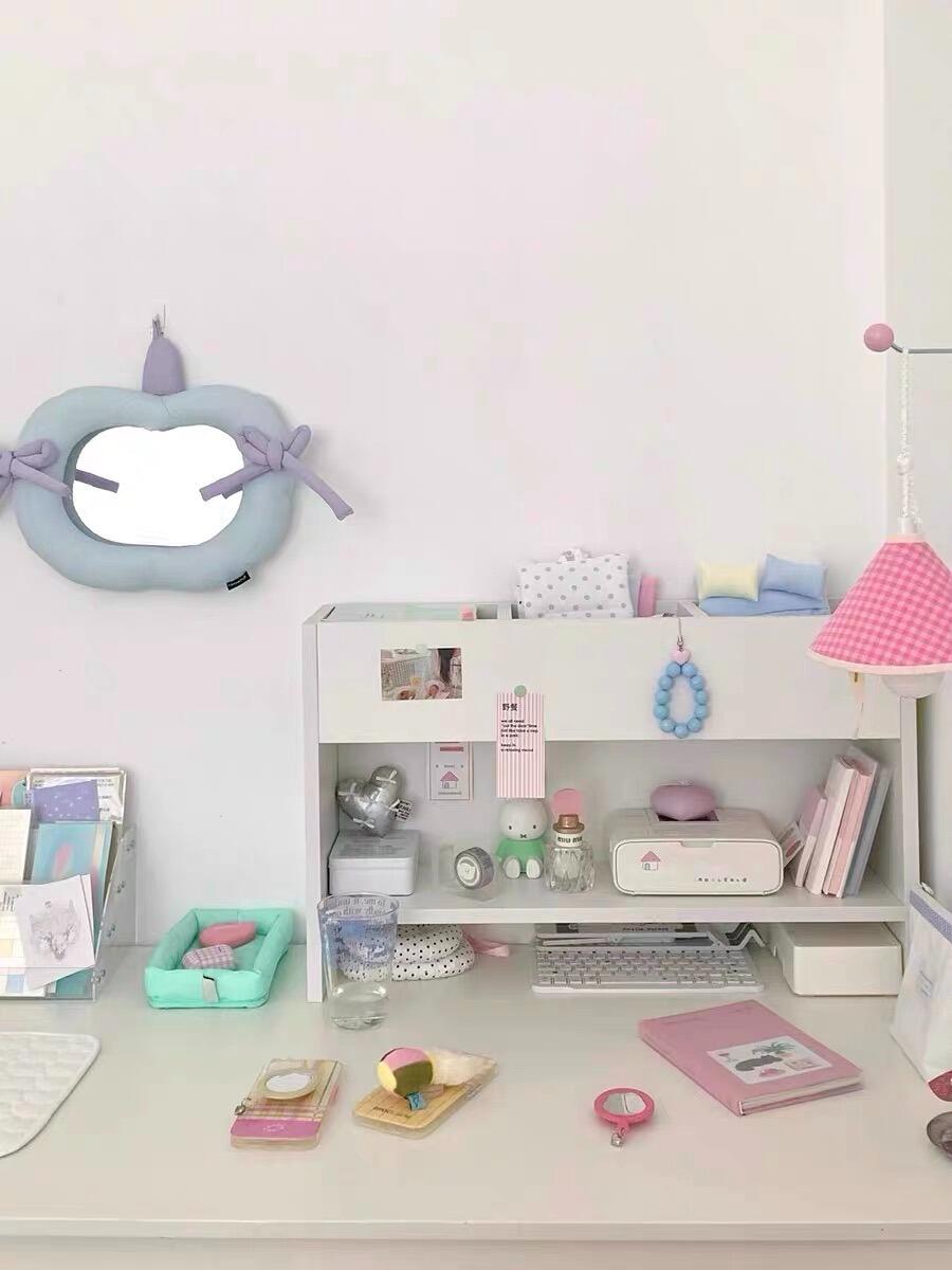 Padded Fabric Tabletop Mirror, customer photo