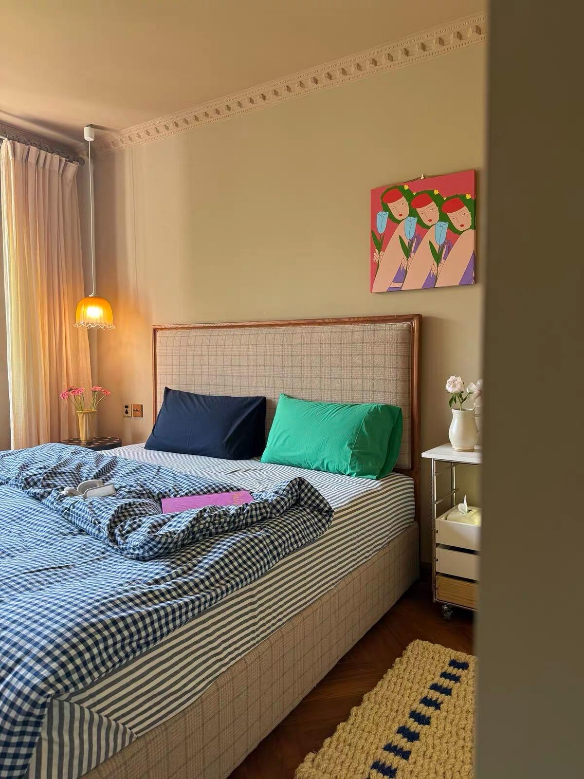 Navy Gingham Duvet Cover Set, customer photo