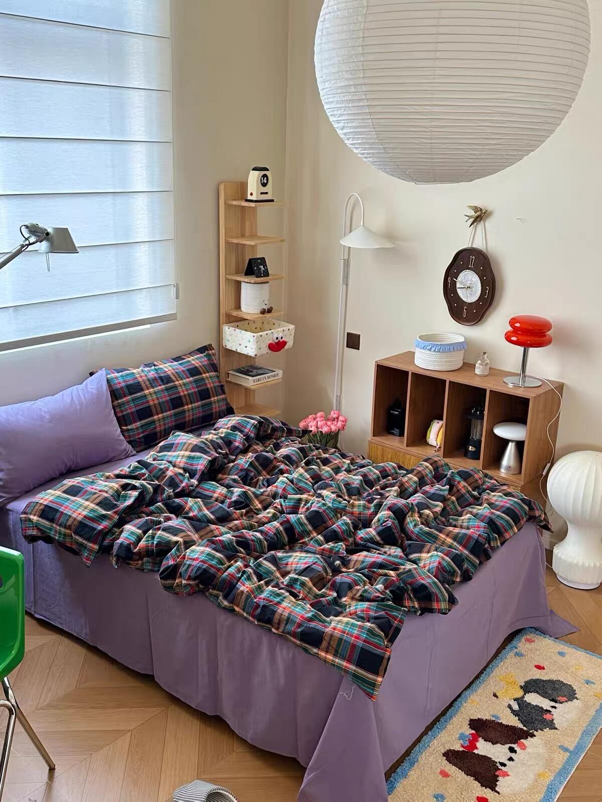 Dark Academia Tartan Duvet Cover Set, customer photo