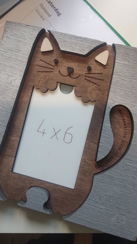 Personalized cat shaped photo frame | Custom nursery decor