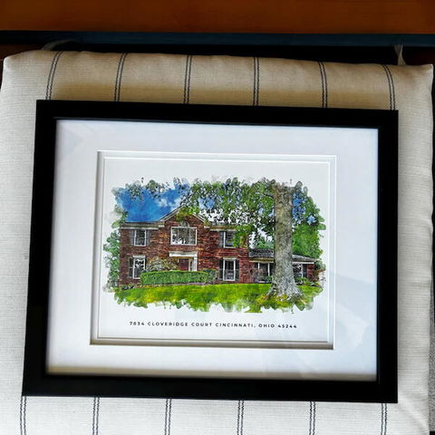 Watercolor Custom House Portrait