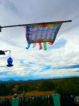 Huge Om Mani Padme Hung Hri Prayer Flag Banner |Tibetan Prayer Flags | 27in x 36in | 1 single flag | Poly Silk | vertical flag or wall