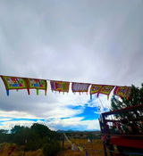 Huge Amitayus Prayer Flag Banner |Tibetan Prayer Flags | 27in x 36in | 1 single flag | Poly Silk | vertical flag or wall | Tsepamé