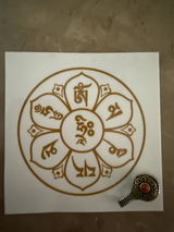 Om Mani Padme Hung Round Mala Counter | Metal | Approx 3/4in x 3/8in | Tibet | Mala Bum Counter | Chenrezig | 6 Syllable Mantra
