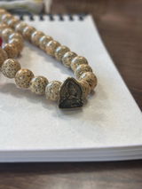 Tiny Buddha Tsa Tsa Charm | Metal | Approx 3/8in x 1/4in | Tibet | Mala Counter