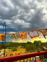 Mikha Dadok Prayer Flags | 13in x 13in | 1 strand of 25 flags | Ward off Misfortune | Me Kha
