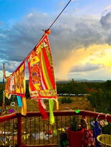 Huge King Gesar Prayer Flag Banner | 27in x 36in | 1 single flag | Poly Silk | vertical flag or wall