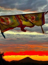 Huge Green Tara Prayer Flag Banner | 27in x 36in | 1 single flag | Poly Silk | vertical flag or wall