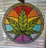 Style 249 Round Hemp Leaf Laser Cut Outline Frame Blank