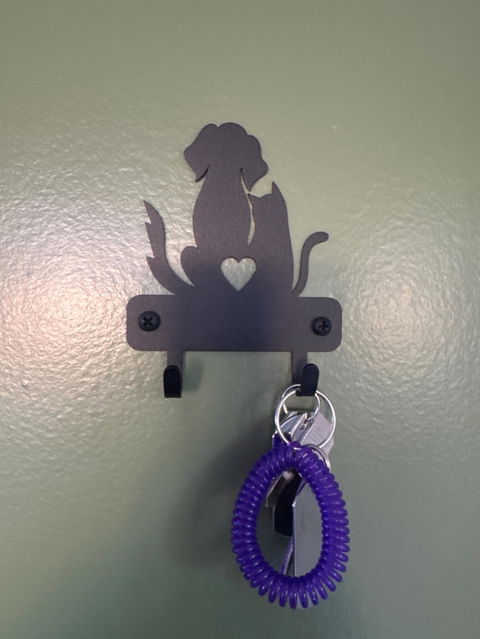 Dog And Cat ❤️ Love Mini Key Rack with 2 Hooks