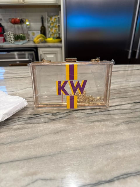 Shadow Monogram Acrylic Clutch Bag