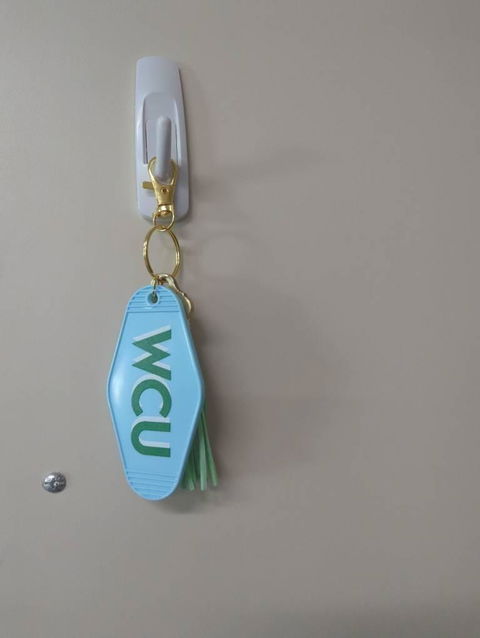 Personalized Shadow Monogram Retro Motel Keychain