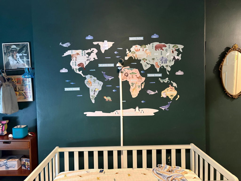 Animal World Map Nursery Wall Sticker
