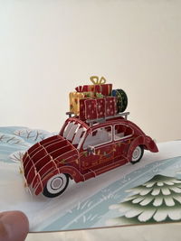 Christmas Gift Car 3D Pop Up Card