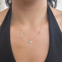 Custom 3 Charm Necklace Gold