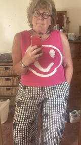 Old Skool Cotton Tank Top - Pink & Panna Cotta