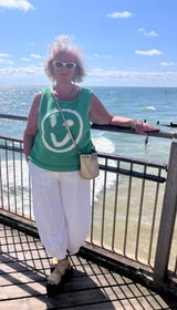 Old Skool Cotton Tank Top - Green & Panna Cotta