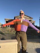 Rugby Merino Wool Top - Orange / Brown / Purple