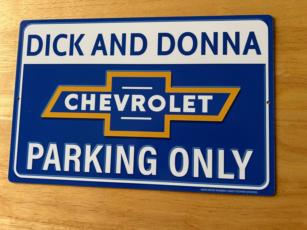 Chevy Parking Custom Metal Sign