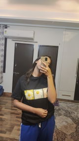 Oversized Unisex T-Shirt with Flower Print