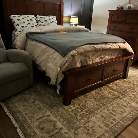 Olive Green Grey Persian style Oushak, Modern Traditional Hand Knotted Wool Rug