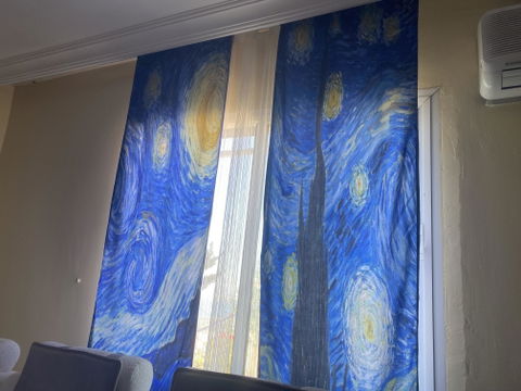 The Starry Night - Yıldızlı Gece Fon Perde