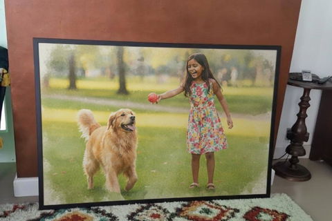 Fur Baby Forever — Custom Watercolor Pet Portrait | Personalized Canvas & Frame Gift India