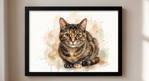 Fur Baby Forever — Custom Watercolor Pet Portrait | Personalized Canvas & Frame Gift India