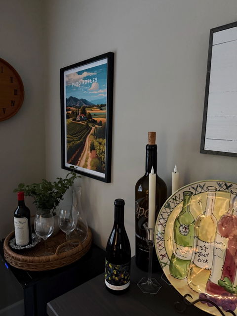 Paso Robles Farmhouse and Vines Print | California Wine Lover Wall Art