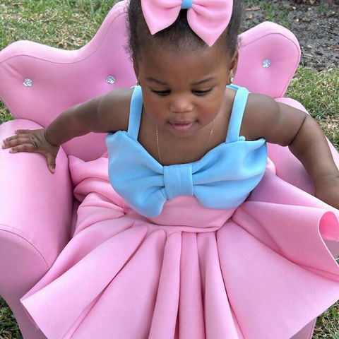 Adorable Big Bow Girl Twirl Dress