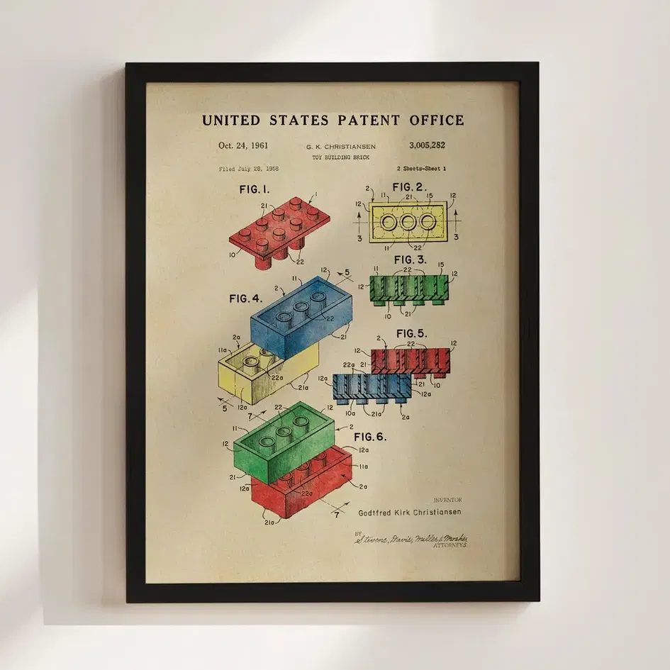 Domino (1883) Patent Print | Watercolor Patent Art – Timeless Patents