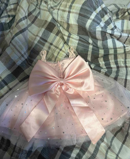 TinyTulle Sparkling Pink Tulle Starry Sky Princess Dress for Baby Girls