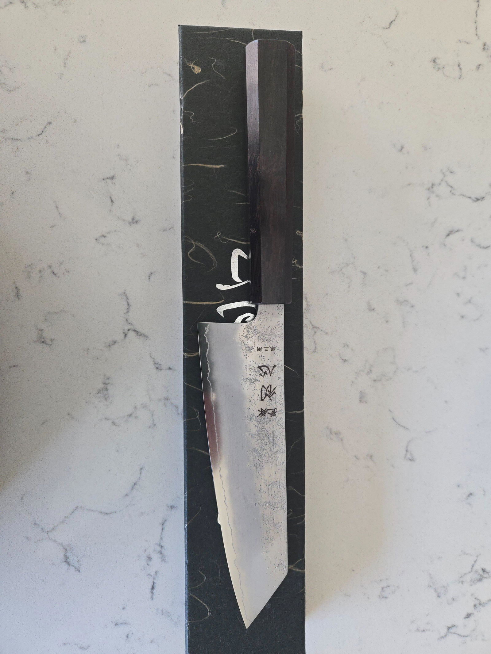 Hatsukokoro Ginrei Silver #3 Bunka 170mm Ebony | Tokushu Knife