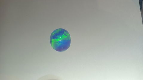 Sky Blue w/ Green Fire Aurora Opal - 80% Resin - Lab Created Faceting Rough